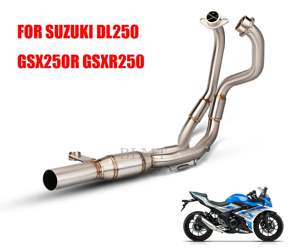 MotorcycleFullExhaustTubeFrontMiddleLinkPipeSystemForSUZUKIDL250GSX250RGSXR250