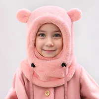 Chapeaux pour enfants de 3 à 14 ans, foulards de protection des oreilles en velours pour garçons en automne et en hiver, chapeaux une pièce 3