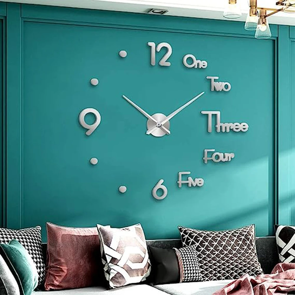27/37/47inch Size Wall Clock Mirror Wall Stickers Creative DIY Wall Clocks Modern Design Mute Quartz Needle Watch reloj de pared