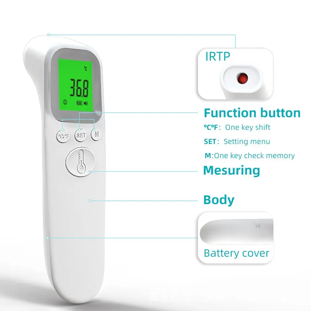 FTW01 Digital Thermometer Infrared Fever Medical Household Infant Adult Non-contact Laser Body Temperature Ear