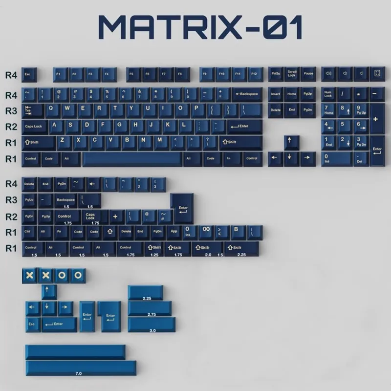 Gmk-abs Matrix Keycaps Double Shot Keycap Cereja Caps Perfil Chave Iso Enter 3u 7u Barra de Espaço para Hhkb Layout ue 01 Grupo Set