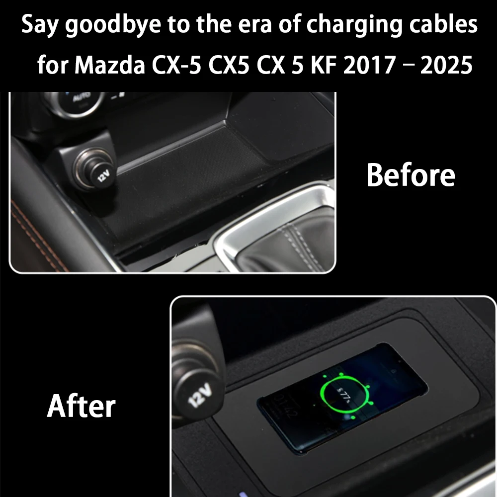 Cargador Inalámbrico De Coche Para Mazda, Accorios De Consola Central, Almohadilla De Carga De Teléfono, Para Mazda CX5, CX-5, 2017, 2018, 2019, 2020, 2021, 2022 - AliExprs