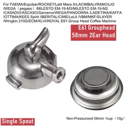 Premium 58mm Bottomless Portafilter with Spout - 58MM E61 Group head (Single Spout Head)