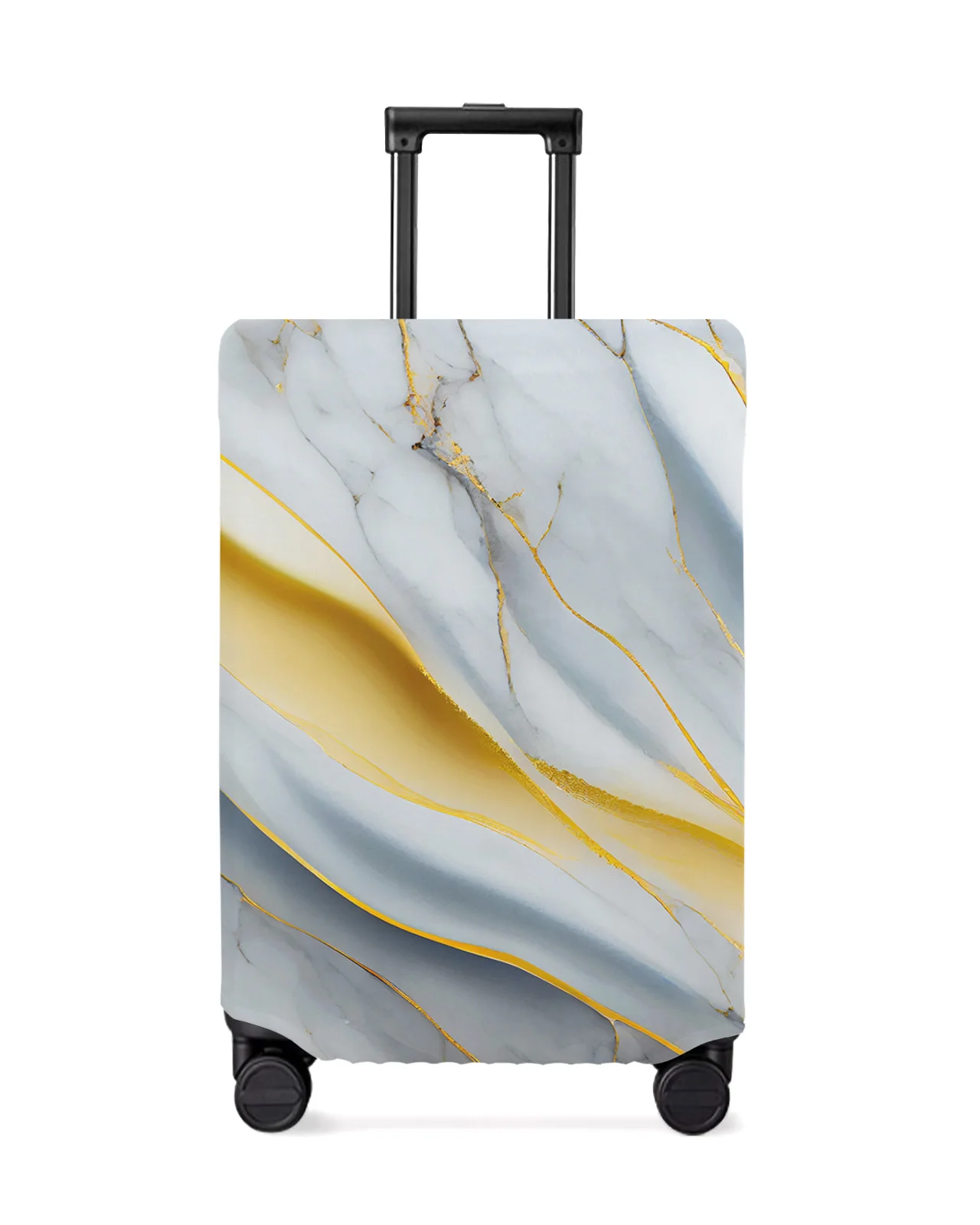 marble-texture-grey-luggage-cover-stretch-suitcase-protector-baggage-dust-case-cover-for-18-32-inch-travel-suitcase-case