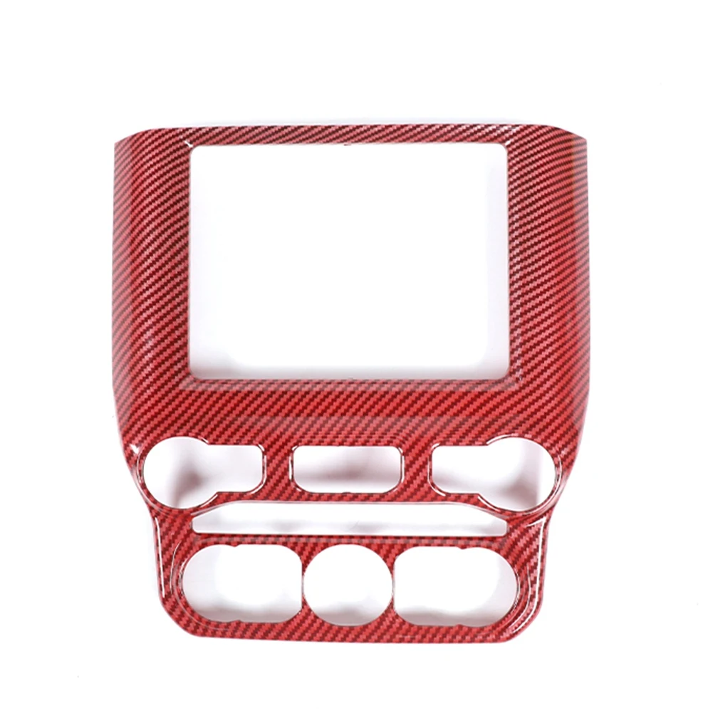 

Центральная консоль навигация GPS Радио панель отделка ABS для Dodge Ram 1500 2018 2019 2020 2021 аксессуары, красный Карбон