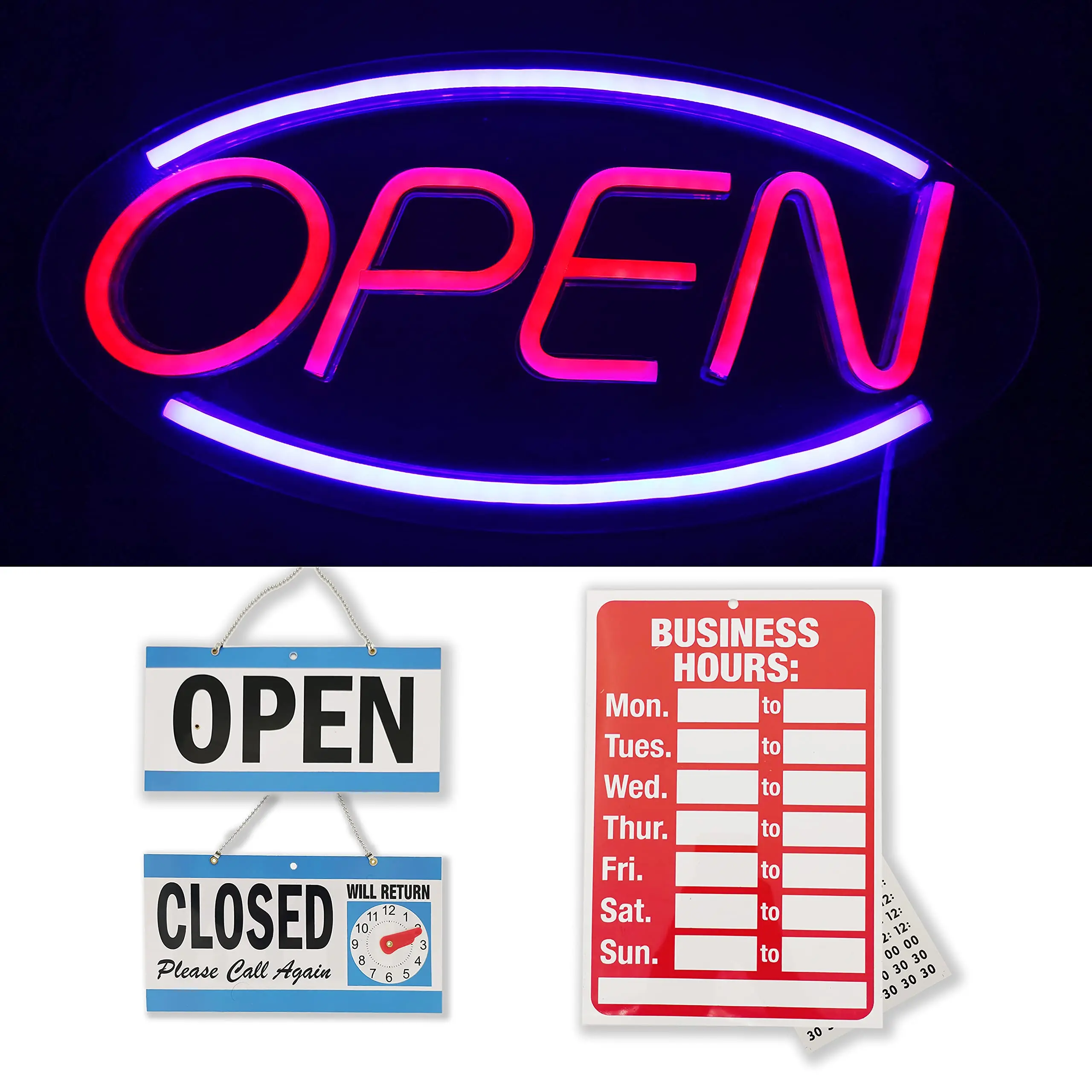 LED Open Sign, 20x10inch LED Business Open Sign Advertisement Board  Electric Display Sign, for Business, Window, Shop, bar - AliExpress