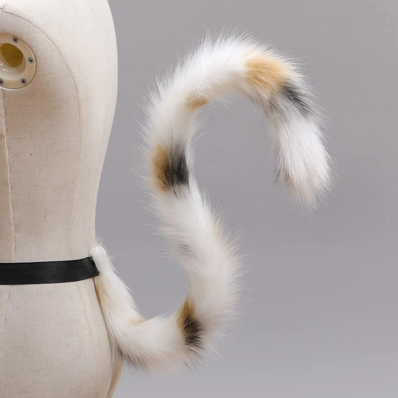 Cat Fox Faux Fur Ear Hair Hoops Hair Accessories Cosplay Accessories Halloween Headband Party Cosplay Hairband Girls Realistic Furry Animal Long Tail Cosplay Accessories