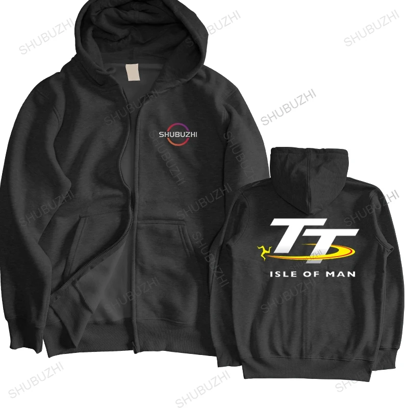 autumn mens Fashion New Isle of Man TT Race Logo Men's Black  jacket Size S To 4XL - 100% Cotton Funny hoodies  long sleeve 2