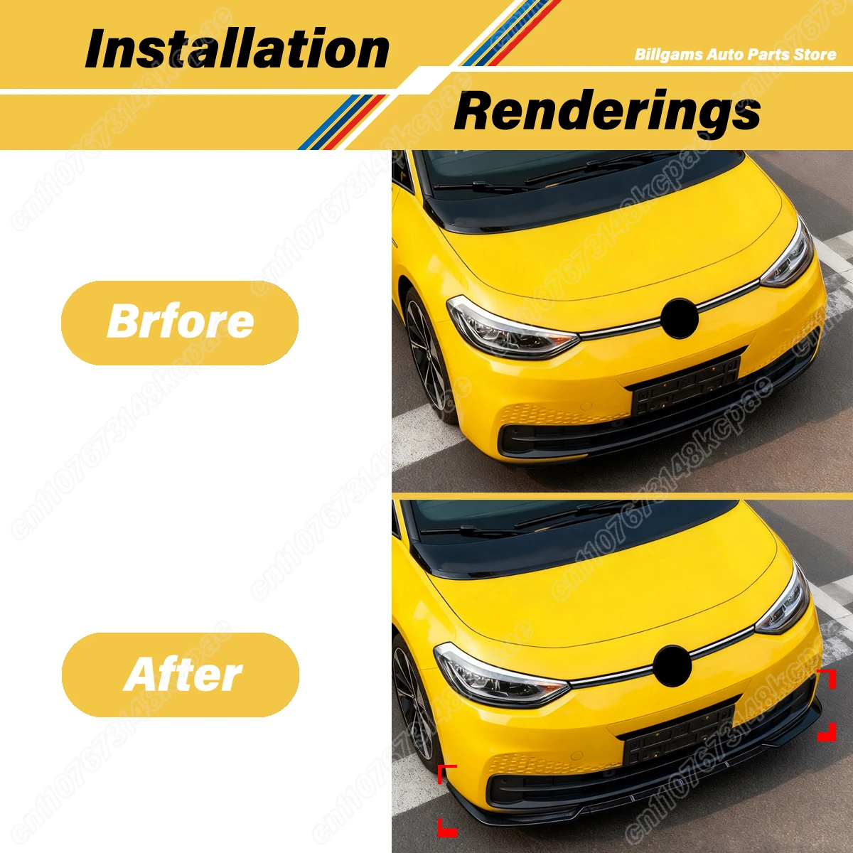 폭스바겐 VW ID.3 2019 2020 2021 2022 자동차 프론트 범퍼 스포일러 보드 스플리터 개조 장식 액세서리