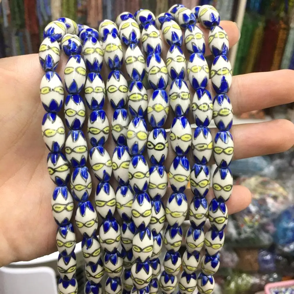 Glass Multicolor Bead Chinese Style Porcelain Cute Lampwork Loose Beads For Jewelry Making DIY Bracelet Necklace Accessroeis