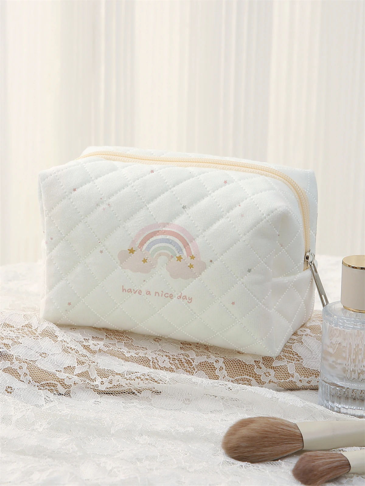 1 Set Portable Makeup Bag, Large Capacity Design, Easily Accommodate Your Cosmetics, Lightweight And Portable For Storing Cosmet