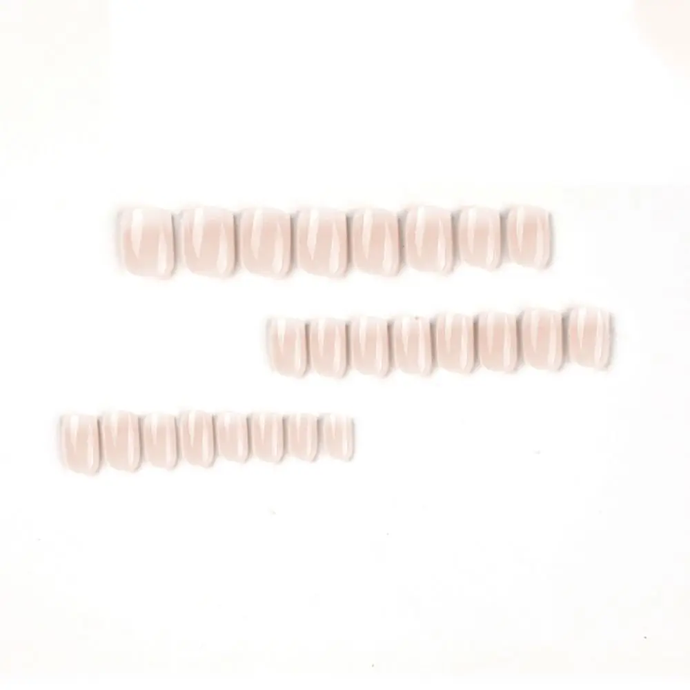 Detachable Nail Tips Short Nails Press on Nails Sweet Style Full Cover Gradient Nail Art Nude Pink Fake Nails