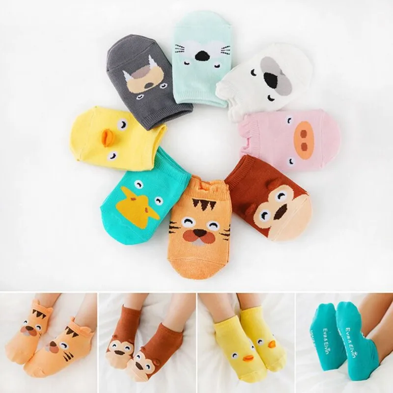 

1 pair Three-dimensional Cartoon Baby Socks Solid Color Cotton Newborn Socks for Girls Boys Non-skid Toddler Floor Boat Sock