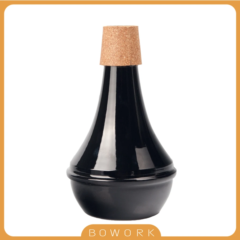 

Full Cork Scotch Brite Finish Mute Lightweight Aluminum Trumpet Practice Mute 5526 Style For Brass Players Versatile Cup Black