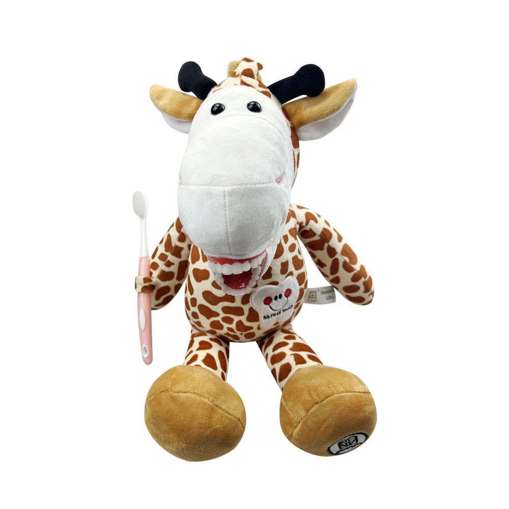 치아 모델 치과 봉제 장난감, 귀여운 호랑이 사자 기린 동물 인형, 어린이 치아 칫솔질 교육 모델, 치과 클리닉 장식