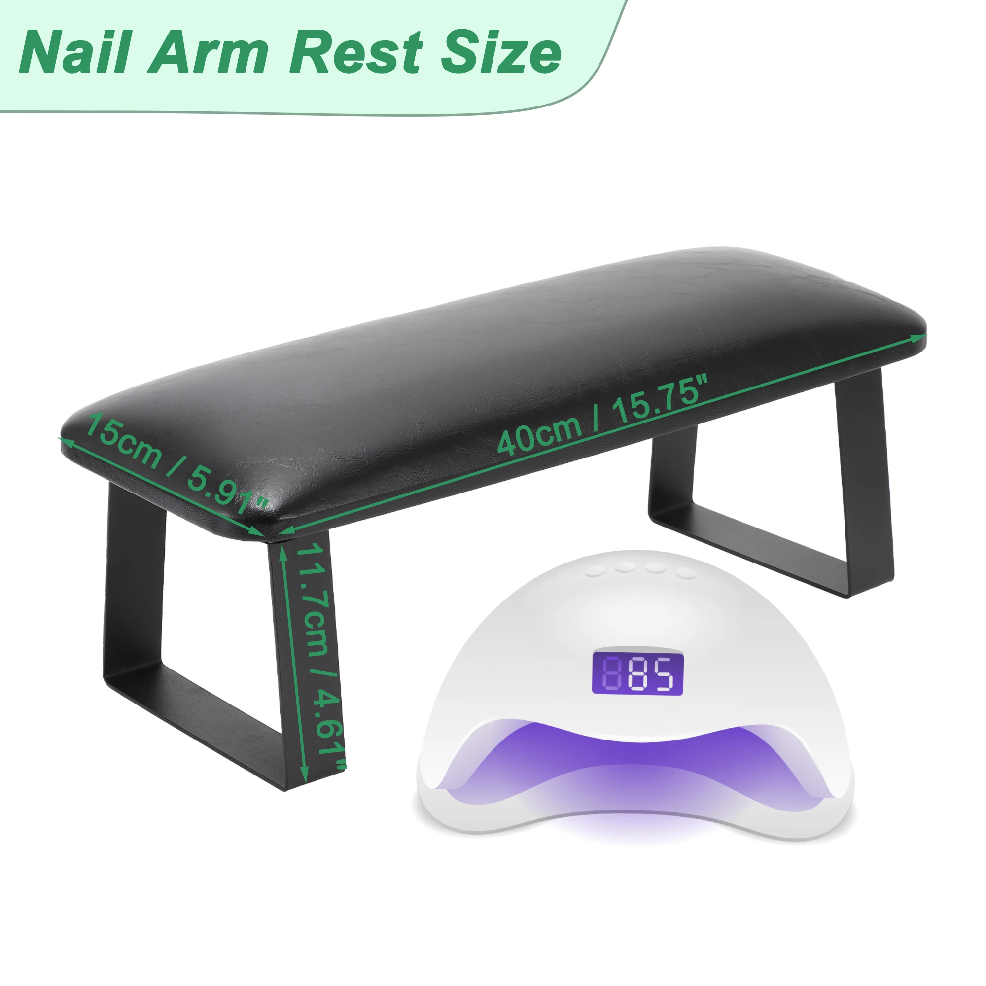 VOCOSTE Arm Rest for Nails Tech Non-Slip Manicure Hand Rest w/Detachable Brackets Gray