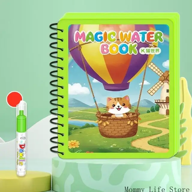 Magical Water Drawing Book for Children Reusable Water Coloring and Doodling Toy Book with Water Pen Education Toy 3