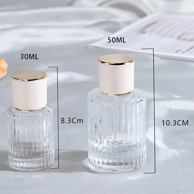 30ML 50ML Luxury Perfume Glass Spray Bottle Portable Clear Cosmetics Alcohol Atomizer High Capacity Empty Bottles Refillable 6