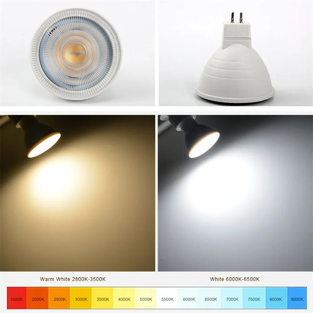 Description Picture 5 of item10X AC 220V 110V Dimmable LED Bulb Spotlight GU5.3 GU10 Spotlight 7W MR16 COB Chip 30 ° Beam Angle For Downlight Table Lamp