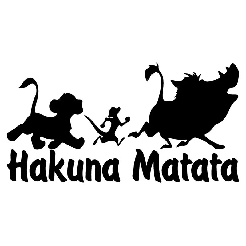 Car Stickers 19*10CM Vinyl Decal Hakuna Matata Animal Motorcycle Decorative Accessories
