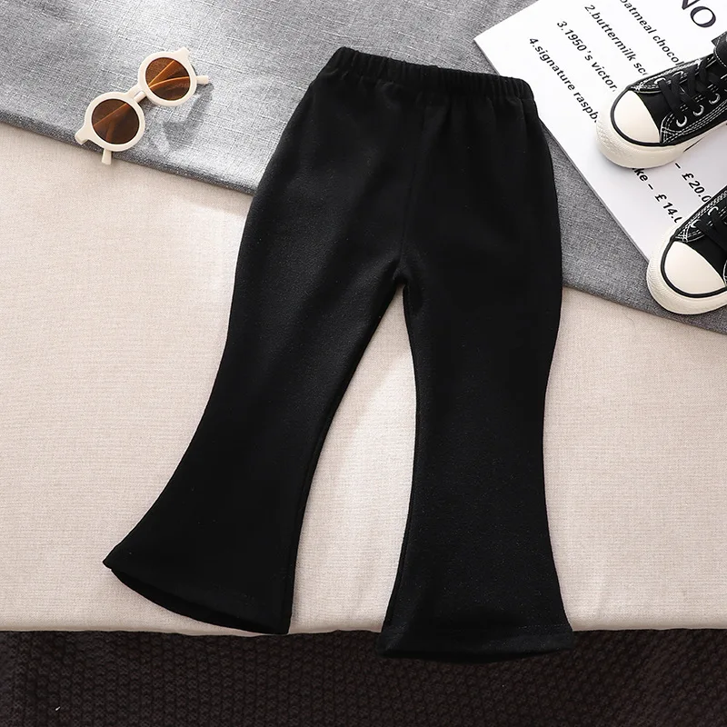 Spring Autumn Baby Girls Pant Korean Version Children Flared Pants 1-6Year Kid Leggings Solid Fashion Boot Cut 2