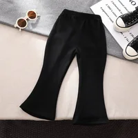 Spring Autumn Baby Girls Pant Korean Version Children Flared Pants 1-6Year Kid Leggings Solid Fashion Boot Cut 2