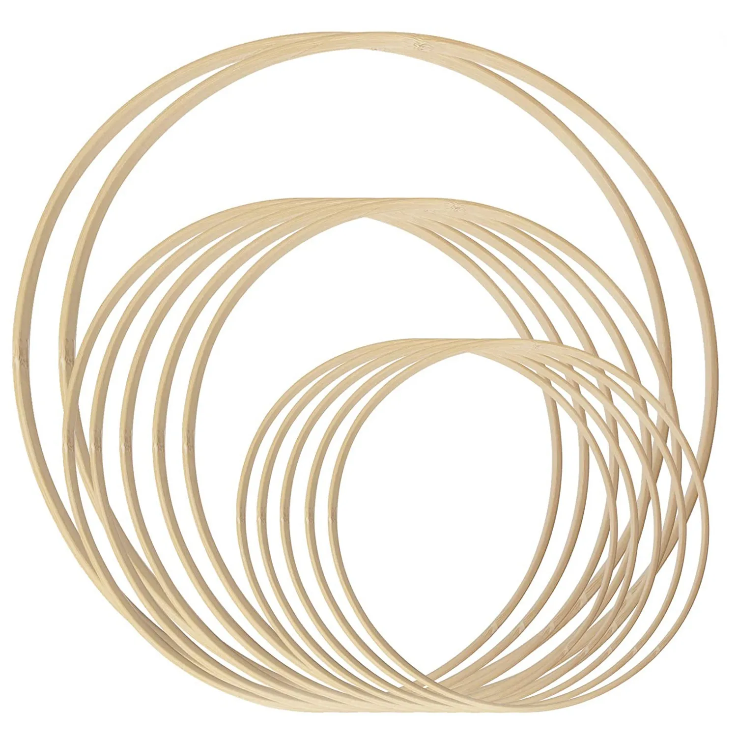 

Dream Catcher Rings 12Pcs Wood Bamboo Floral Hoop for DIY Wreath Decor Wedding Wreath Decor and Wall Hanging Craft