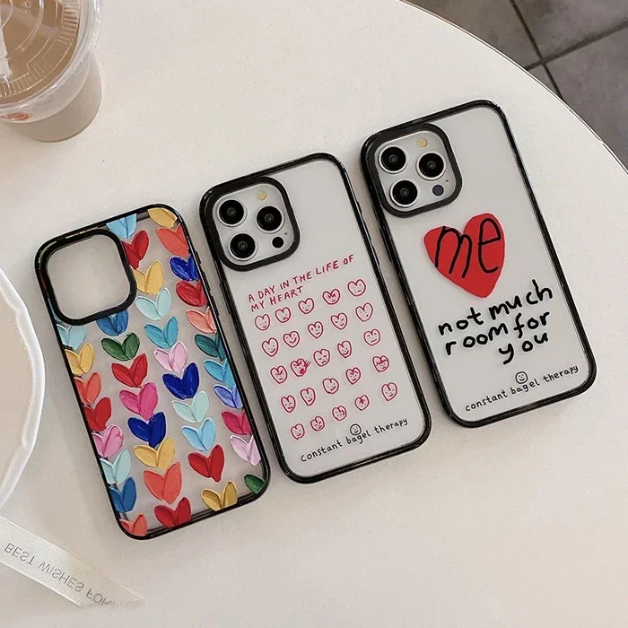 

Colorful Hearts 2.5 Acrylic Phone Case Cover for iPhone 12 13 14 15 Pro Max Case for iPhone 15 Pro Max