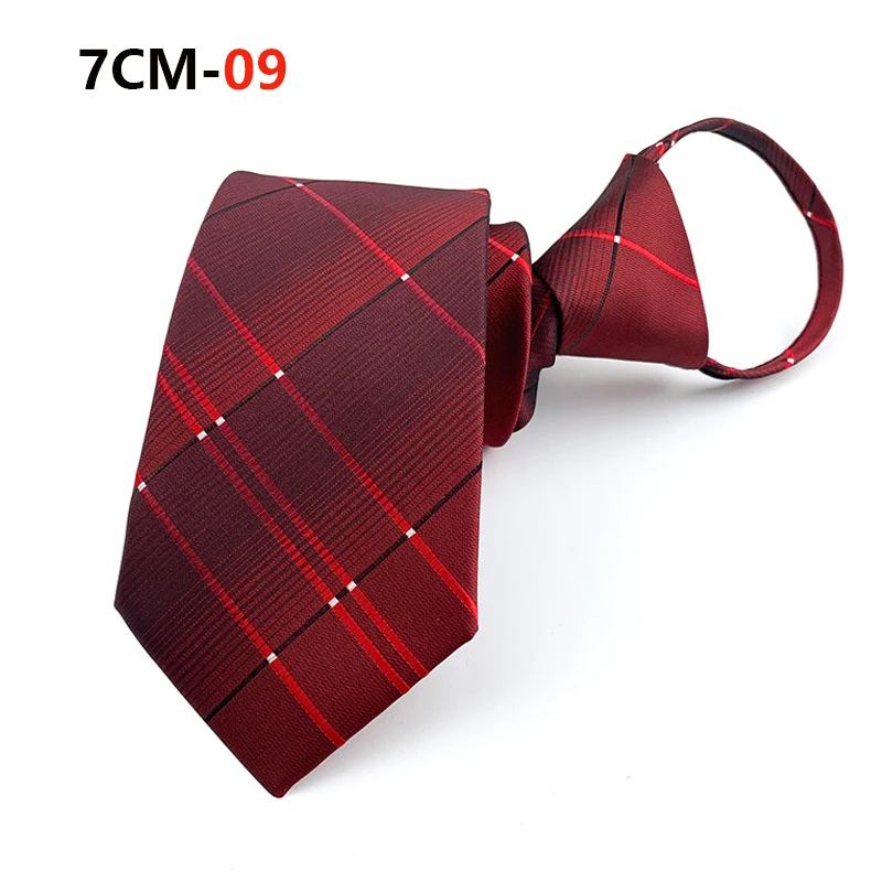 Krawatte mit Reißverschluss, Herren-Krawatte, faule vorgebundene Krawatten, gestreift, 7 cm, Krawatte mit Reißverschluss, Krawatte für Männer und Frauen, Bräutigam, Hochzeit, Großhandel – Detail 12
