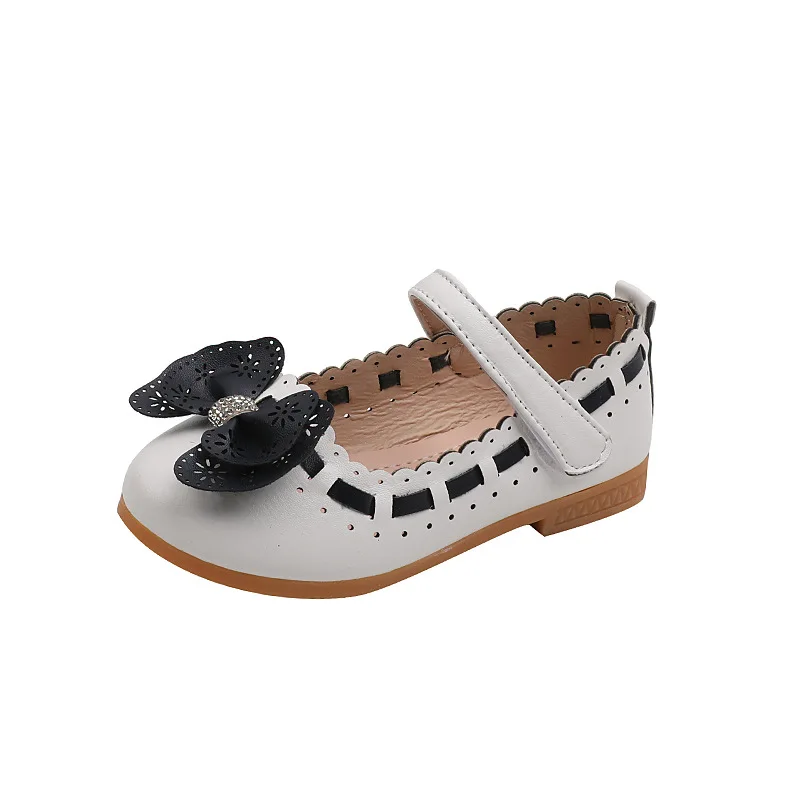 Baby Girls Leather Shoes Toddlers Big Kids Flats Classic Princess with Bow-knot Fashion Sweet Spring Summer Children Shoes
