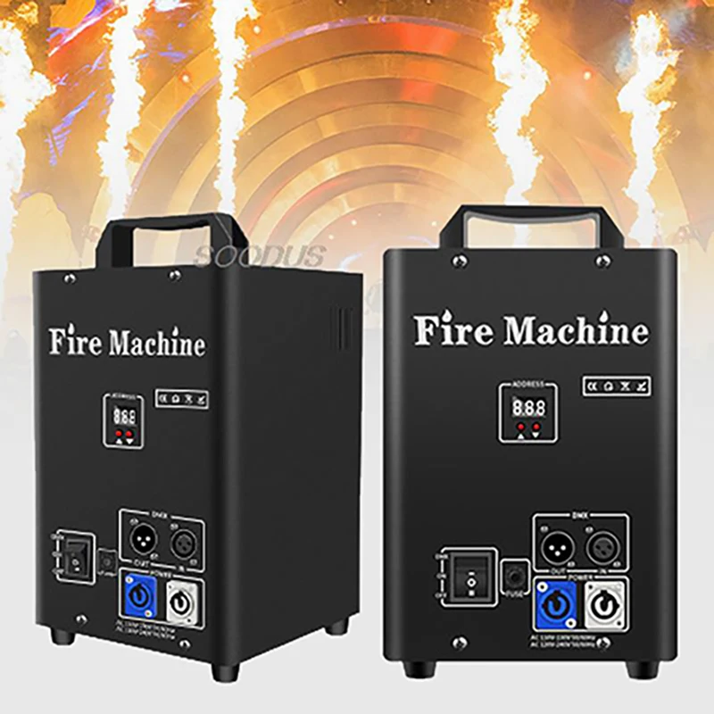 100W Stage Flame Machine Single Head Fire Jet Effect DMX512 Dynamic Flame Jet Stage Pyrotechnic Machine for Outdoor Party Event