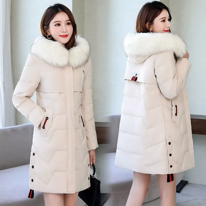 2023 New Women Down Jacket Winter Coat Female Loose Large Size Parkas Keep Warm Thick Outwear Fashion Hooded Overcoat M-4XL