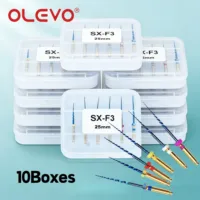 10 Boxes SX-F3 Blue Heat Activated Reciprocating Endodontic Files – NiTi Rotary Root Canal Files for Engine Use, 19mm/21mm/25mm