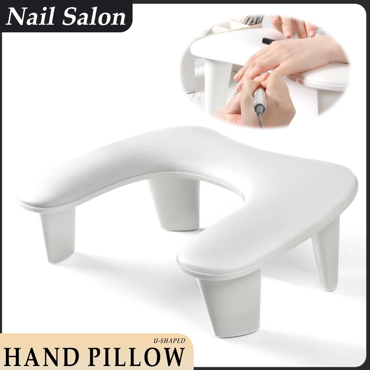 U-shaped Nail Art Hand Pillow Arm Rest Portable Removable Stand Tilt Design Manicure Stand Hand Pillow PU Material nail art hand pillow nail arm rest nail hand rest