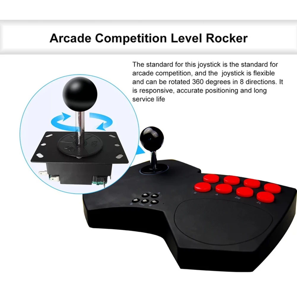 Arcade Console Rocker Joystick for 2 Player Fighting Controller Game
