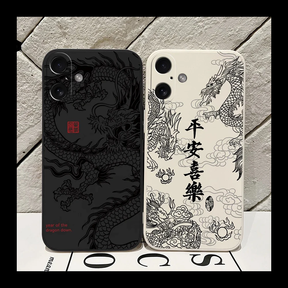 Chinese Dragon Design Slim Phone Case - Fashionable Protective Cover