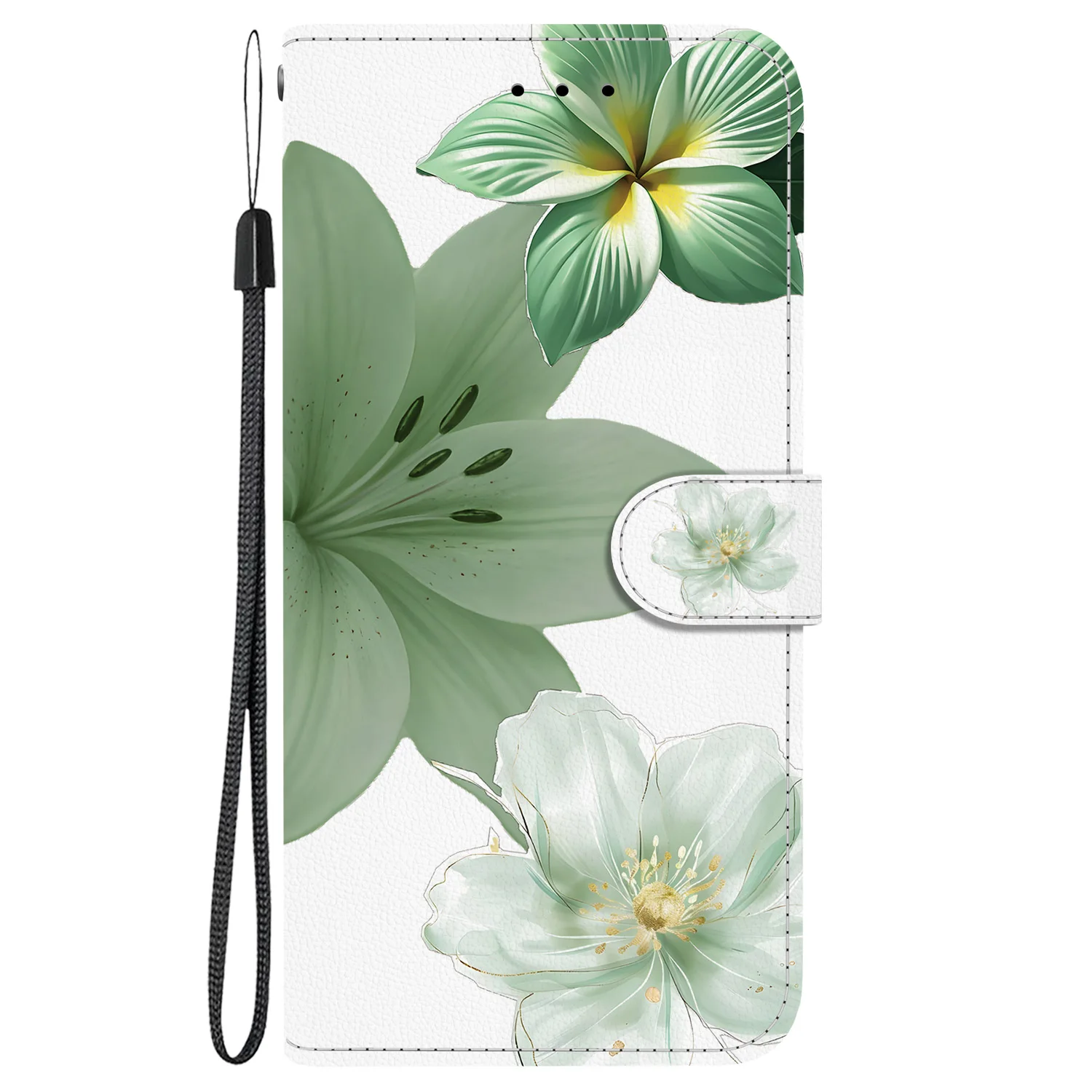 Elegant Floral Leather Flip Phone Case with Stand and Card Slots
