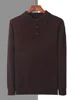 100% Mink Cashmere Jacket Men's POLO Collar Pullover 2024 Spring Autumn New Knitted Tops Casual Loose Large Size Men's Shirts 6
