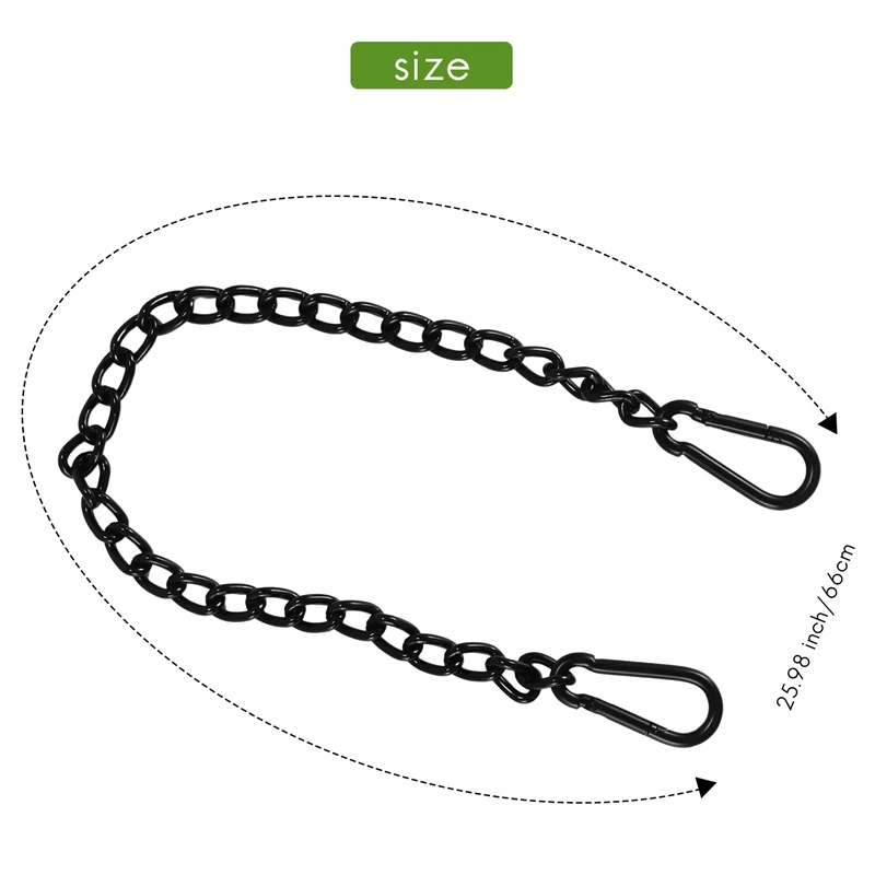 Steel Hanging Chair Chain With 2 Carabiners, Heavy Duty Porch Swing Hammock Chain Kit,For Hammock Swings(66Cm) 6