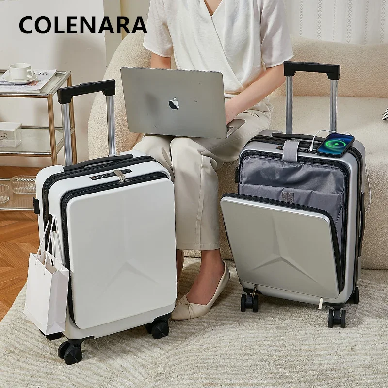 COLENARA New Luggage Front Opening Laptop Trolley Case 20 