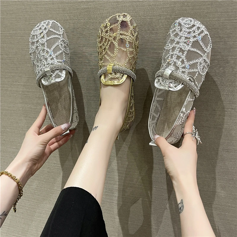 

Mesh Breathable Flat Shoes Women's 2022 Summer New Slip-on Mary Jane Shoes Soft Bottom Fashion All-match Flat Shoes Women's Tide