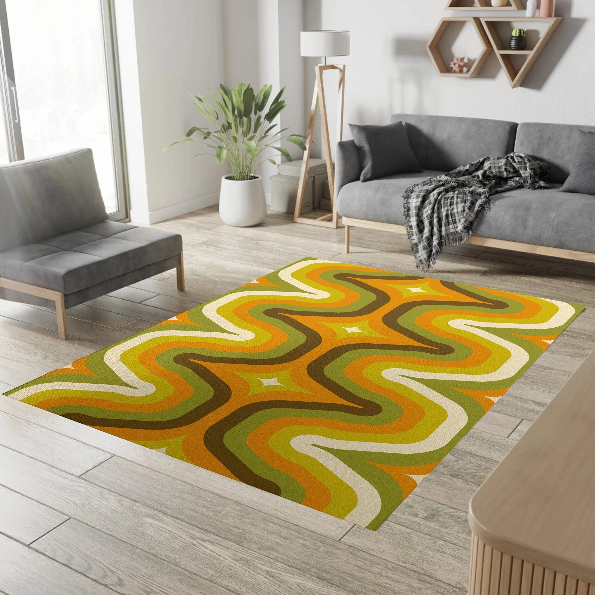 Retro Home Decor Rug 70S Aesthetic Carpet Abstract Art Bedroom Rug Balcony Corridor Non-slip Carpet Bedroom Entrance Room Mats 2