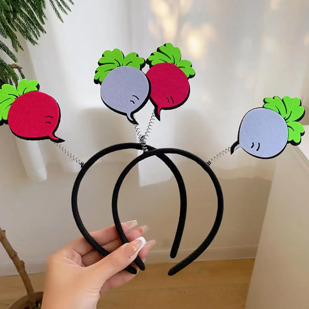 Vegetable Design Headband Cartoon Vegetable Fruit Headband Set for Easter Party Dress Up Props Photo Props Funny Carrot Hairband cartoon fruit headbands stuffed vegetable hair hoop carrot hairband funny hair bands for washing face party costume