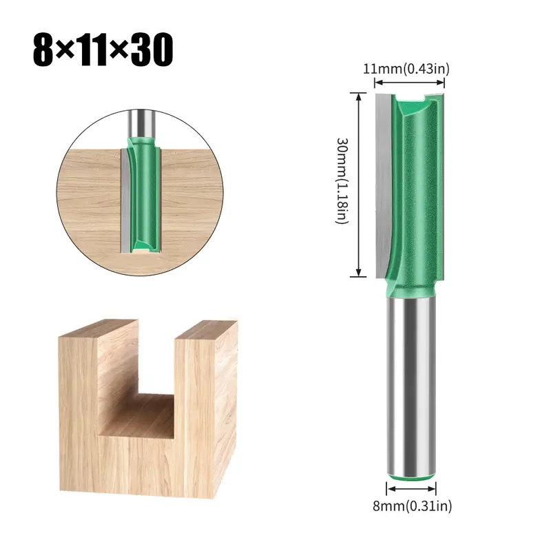 3mm-20mm Diameter 8mm Shank Straight Bit Tungsten Carbide Single Double Flute Router Bit Wood Milling Cutter For Woodwork Tool - Image 16