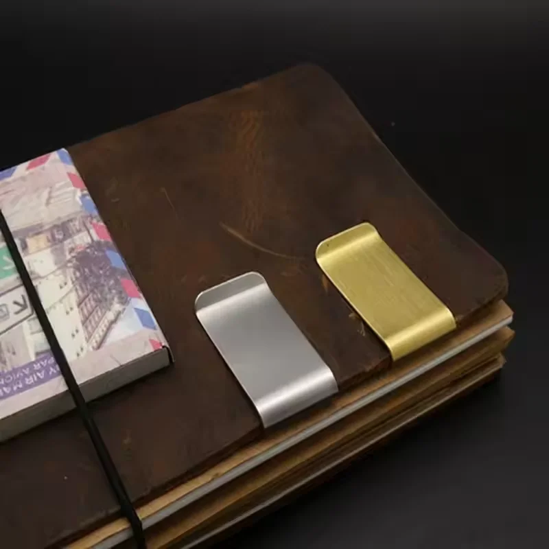 Vintage Solid Brass Money Clip Wallet Thickness Metal Men Cash Bill Clamp Holder ID Credit Card Folder For Male Mini Purse 2