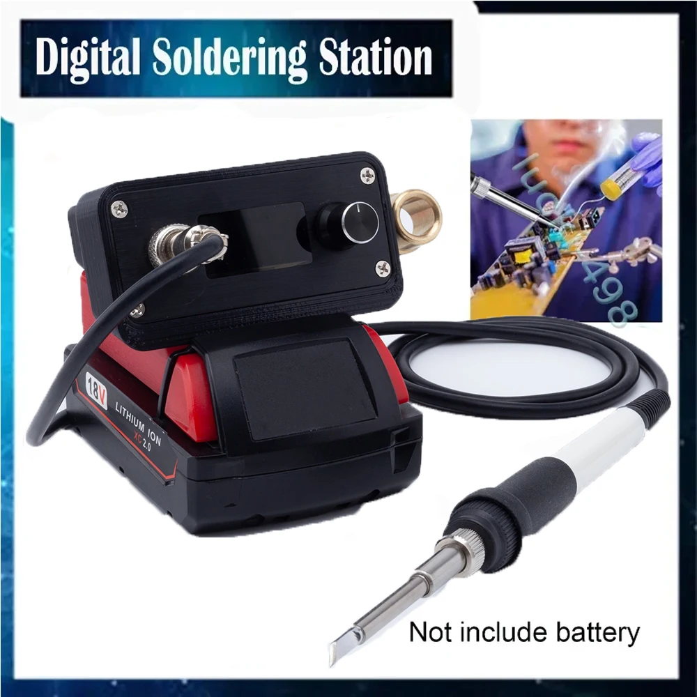 Cordless OLED T12 Soldering Iron Soldering For Milwaukee 18V Battery Electric Digital Soldering Station DIY Repair(NO Battery ) t12 bc1 series soldering solder iron tips t12 series iron tip for hakko fx951 stc and stm32 oled electric soldering iron