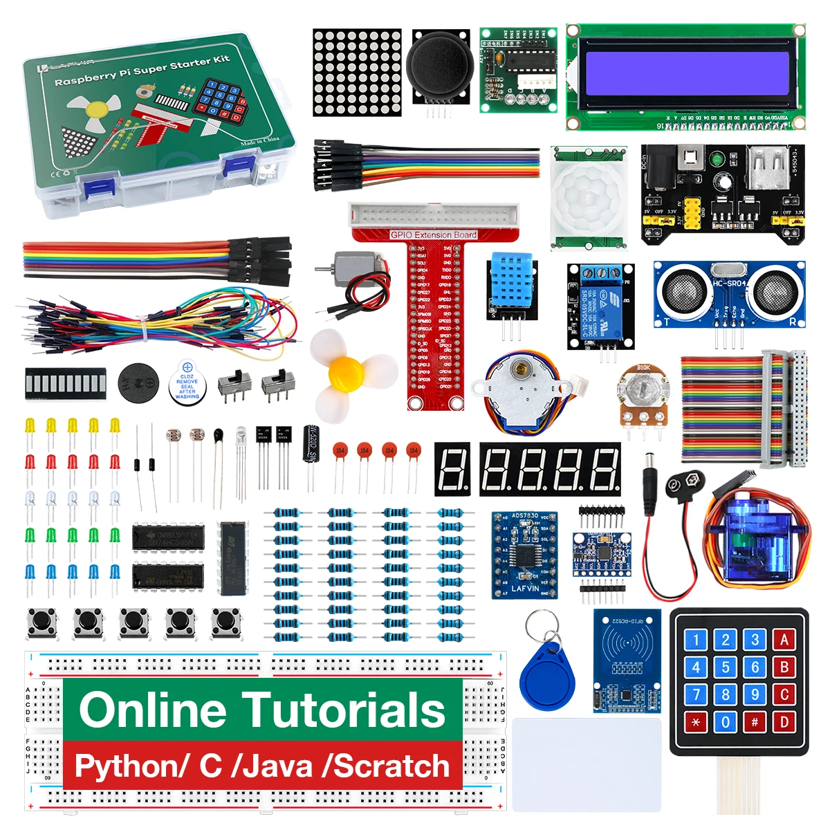 Freenove Super Starter Kit for Raspberry Pi 5 4 B 3 B 400 Zero 2 W, 682-Page Detailed Tutorial, Python C Java Scratch Processing Code, 164 Items, 88 Projects (Raspberry Pi NOT Included Freenove Super Starter Kit for Raspberry Pi 5 4 B 3 B 400 Zero 2 W, 682-Page Detailed Tutorial, Python C Java Scratch Processing Code, 164 Items, 88 Projects (Raspberry Pi NOT Included
