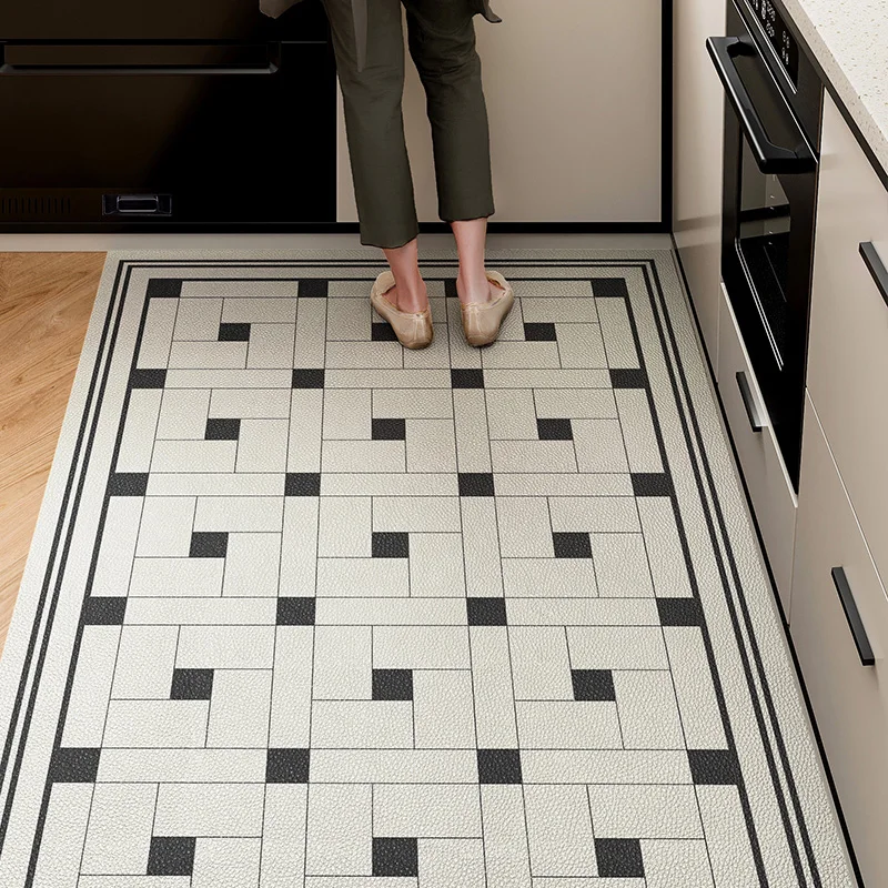 Waterproof Mat Kitchen Floor Mats Oil proof PVC Large Area Anti slip