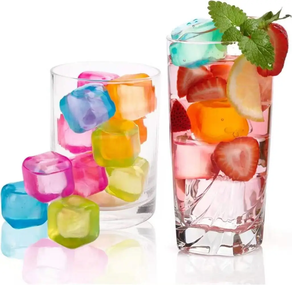 Plastic Ice Cubes 12PCS Freeze Various Shapes Summer Freeze Ice Grains Bar