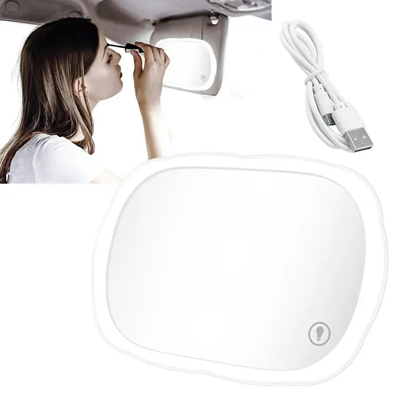 

Зеркало для макияжа с козырьком от солнца, большое прямоугольное регулируемое перезаряжаемое зеркало заднего вида с сенсорным управлением, для грузовиков, внедорожников